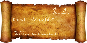 Karai László névjegykártya