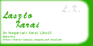 laszlo karai business card